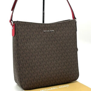 Michael Kors Large Messenger Crossbody Bag Brown/Red (NWT)